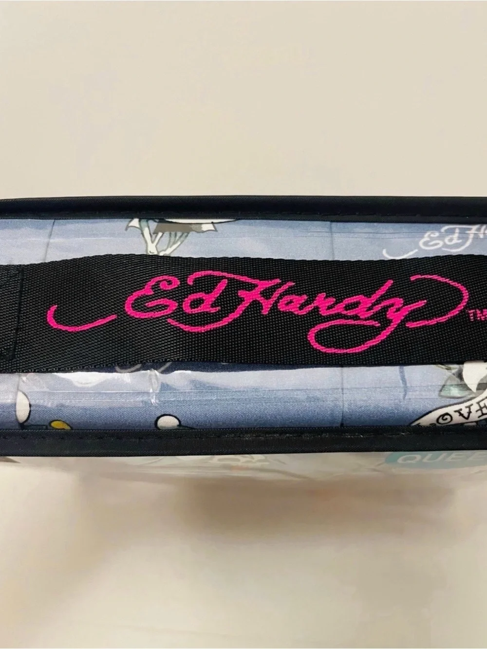 Ed Hardy Blue 6 Piece Queen Size Sheet Set Motorcycles Skulls Love Kills Slowly